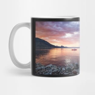 Dramatic Sunset and Boat on Okanagan Lake Mug